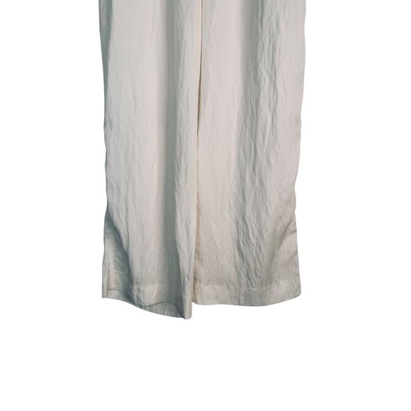 ZARA Medium Womens Off White Wide-Leg Pants Drawstring Waist Lyocell Blend - Picture 6 of 14